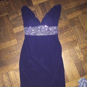 BASIX BLACK LABEL COCKTAIL DRESS RHINESTONE WAIST